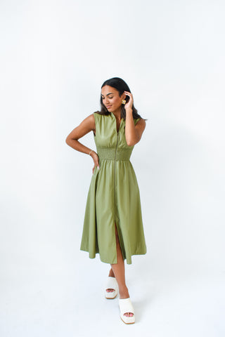 Slick Pick Faux Leather Midi Dress