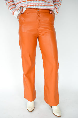 Edgy Elegance Faux Leather Pants