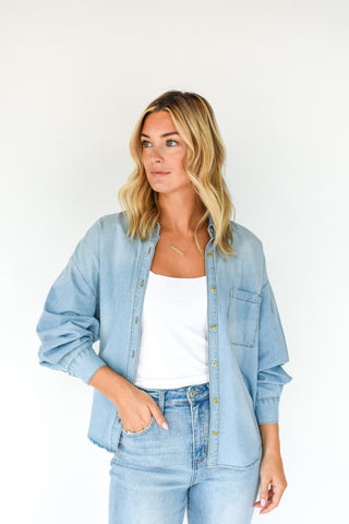 Denim Darling Button Up Top