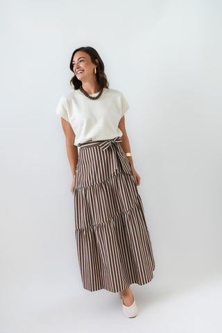 Karlie Stripe Tie Maxi Skirt
