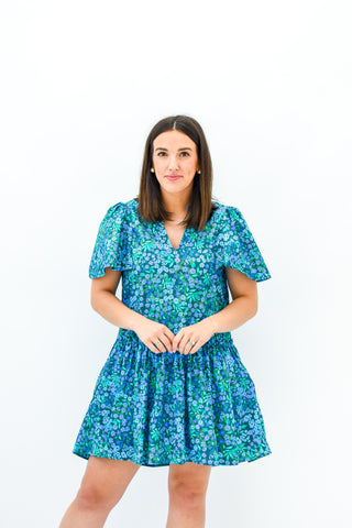 Midnight Floral Trapeze Dress