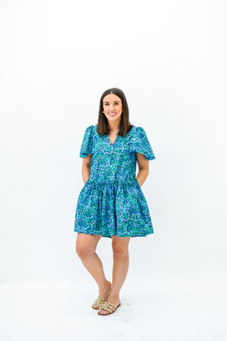 Midnight Floral Trapeze Dress