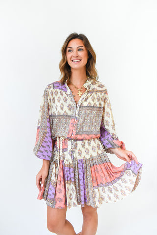 Karlie Floral Paisley Button Down Dress
