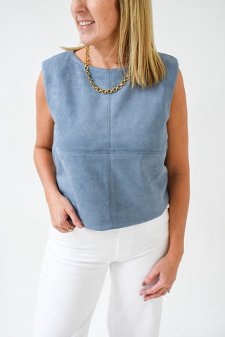 Blue Me Away Suede Tank
