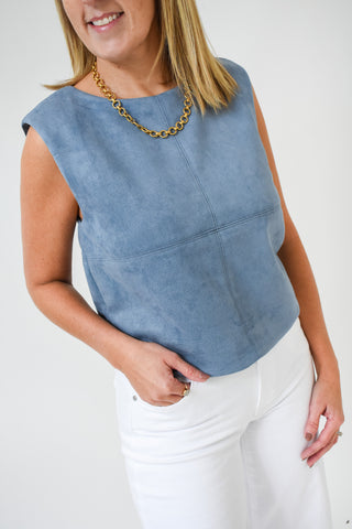 Blue Me Away Suede Tank