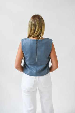 Blue Me Away Suede Tank