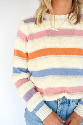Sleek Stripes Looped Knit Sweater