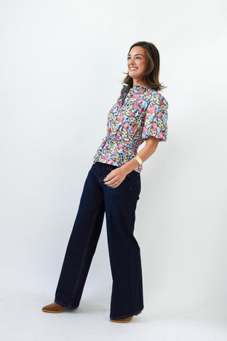 Flirty Florals Belted Top