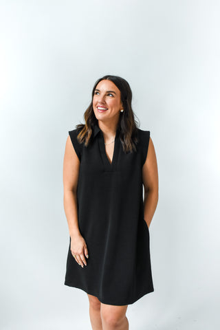 Pitch Black Perfect Textured Dress