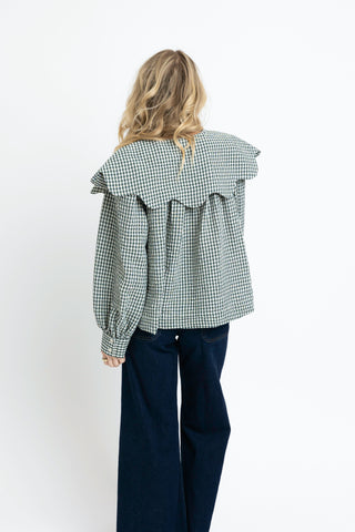 Karlie Gingham Peter Pan Collar Top