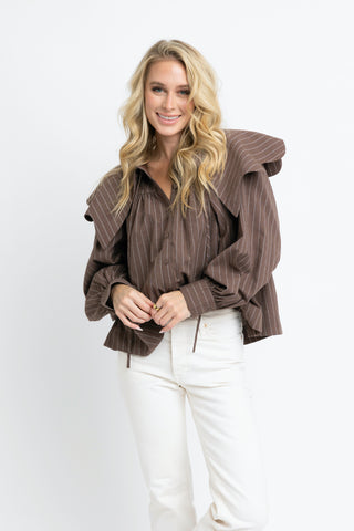 Karlie Stripe Peter Pan Collar Top