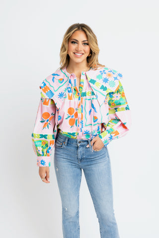 Karlie Floral Frame Collar Top
