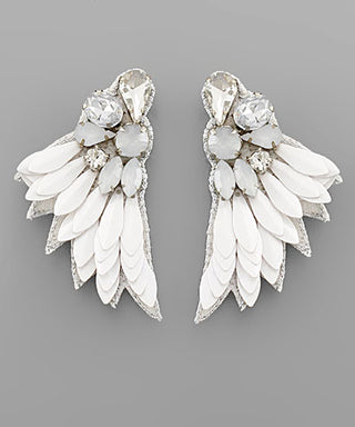 Crystal Sequin Wing Earrings
