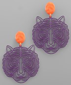 Tiger Head Filigree Earrings