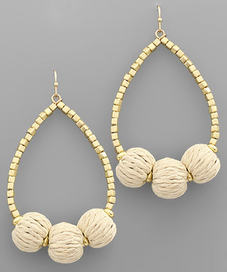 Ratan Ball Teardrop Earrings