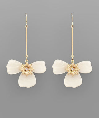 Flower Bar Dangle Earrings