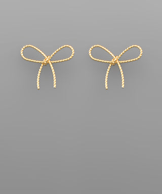 Textured Wire Bow Earrings