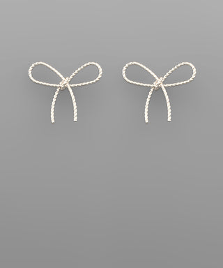 Textured Wire Bow Earrings