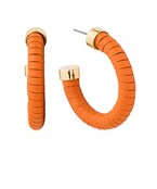 Wrapped Leather Metal Hoops