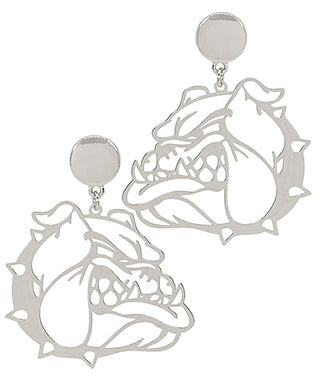 Filigree Bulldog Profile Earrings