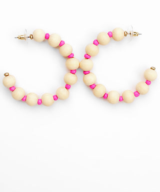 Wood Ball Station Beads Hoops