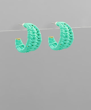 C Shape Raffia Hoops