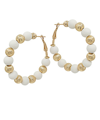 Satin And Clay Ball Mix Hoops