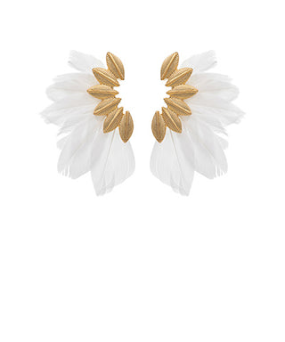 Wing Shape And Feather Earrings
