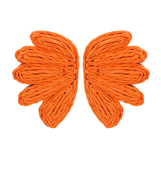 Wrapped Raffia Wings Shape Earrings