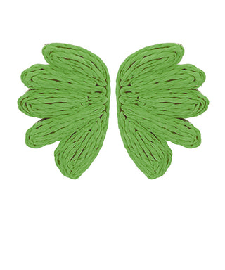 Wrapped Raffia Wings Shape Earrings