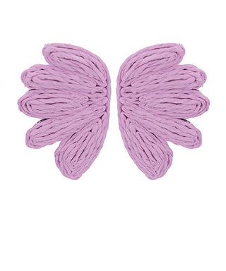 Wrapped Raffia Wings Shape Earrings