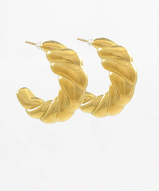Bold Rope Texture Stainless Steel Hoops