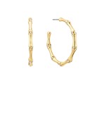 Pearl Station Bamboo Textured Hoops