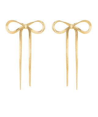 Bow Herringbone Chain Earrings
