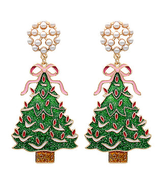 Christmas Tree Epoxy Drop Earrings