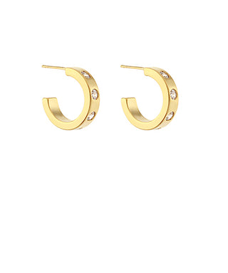 Pave Crystal Open Stud Hoops