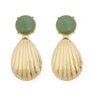 Shell and Dome Stone Earrings