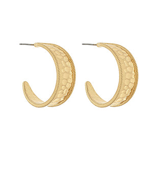 30mm Hammered Metal Hoops