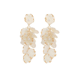 Pearl Petal Fringe Earrings