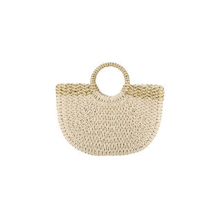 Solid Color Straw Tote