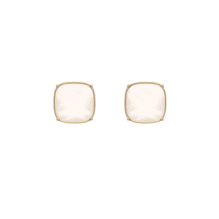 Epoxy Stone Square Stud Earrings