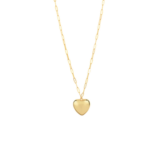 Bold Heart & Clip Chain Long Necklace