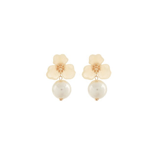 Flower And Pearl Earrings