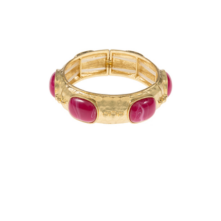 Square Colored Stone Station Bracelet