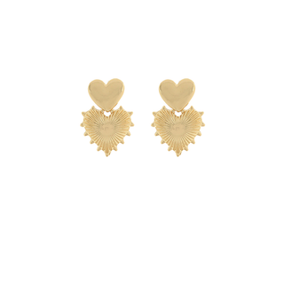 Metal Heart Drop Earrings