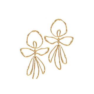 Messy Metal Flower Earrings