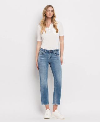 Flying Monkey Mid Rise Crop Straight Jeans