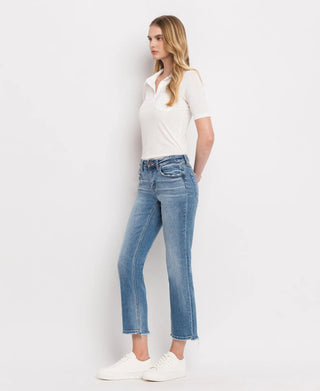 Flying Monkey Mid Rise Crop Straight Jeans