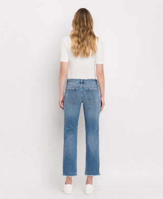 Flying Monkey Mid Rise Crop Straight Jeans