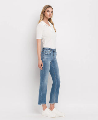 Flying Monkey Mid Rise Crop Straight Jeans